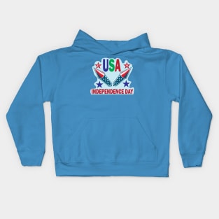 Colorful Design USA Independence Day 4th of july in america Kids Hoodie